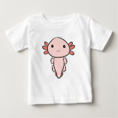 Kawaii Pink Axolotl Simple Baby T-Shirt (Vorderseite)