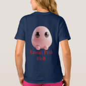 Kawaii Pink Blob — Cute 3D Character  T-Shirt (Rückseite)