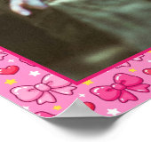 Kawaii Pink Bows Custom Photo Poster (Ecke)