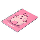 Kawaii Pink Bunny Personalisiert Name Notizblock (Linke Seite)