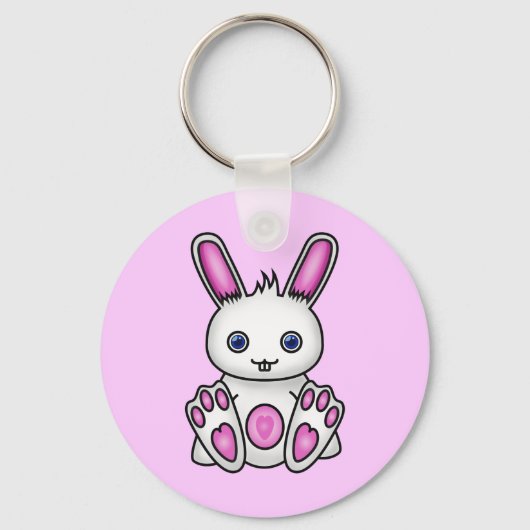 Kawaii Pink Bunny Schlüsselanhänger (Vorderseite)