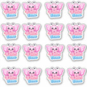 Kawaii Pink Butterfly Well Done Student Reward  Aufkleber (Vorderseite)