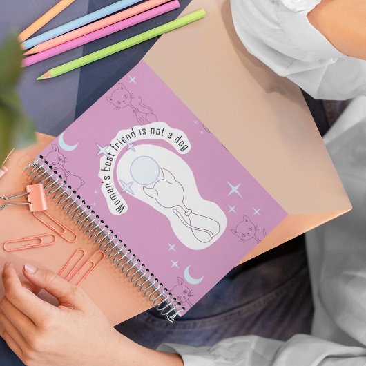 Kawaii Pink Cat Moon 8,5 Zoll Notebook Notizblock