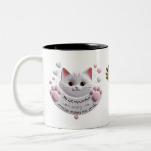 Kawaii Pink Cat Tasse - Meow macht mich lächeln