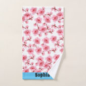 kawaii pink cherry blossoms badhandtuch set (Handtuch)