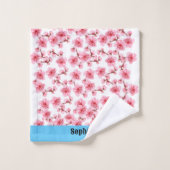 kawaii pink cherry blossoms badhandtuch set (Waschlappen)