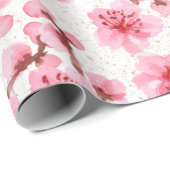 kawaii pink cherry blossoms geschenkpapier (Rolleneckpunkt)
