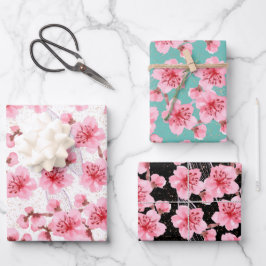 kawaii pink cherry blossoms geschenkpapier set