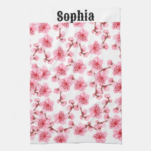 kawaii pink cherry blossoms geschirrtuch (Vertikal)