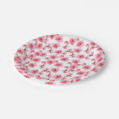 kawaii pink cherry blossoms pappteller (Schrägansicht)
