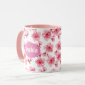  kawaii pink cherry blossoms tasse (Vorderseite Links)