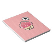 Kawaii Pink Cupcake mit Mustache Notizblock (angewinkelt)