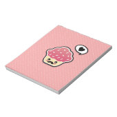 Kawaii Pink Cupcake mit Mustache Notizblock (Rotiert)