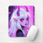 Kawaii Pink Demon Girl Mousepad (Mit Mouse)