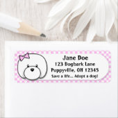 Kawaii Pink Gingham Bichon Frise (Insitu)