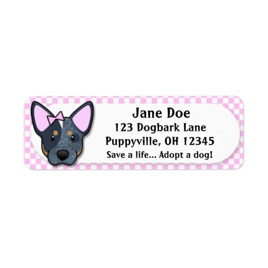Kawaii Pink Gingham Blue Heeler (Vorne)