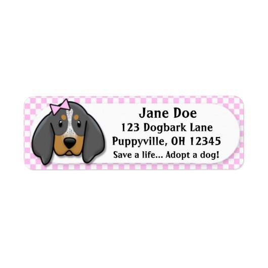 Kawaii Pink Gingham Bluetick Coonhound (Vorne)