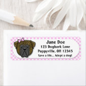 Kawaii Pink Gingham Brindle Bullmastiff (Insitu)