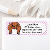 Kawaii Pink Gingham Cavalier King Charles Spaniel (Insitu)