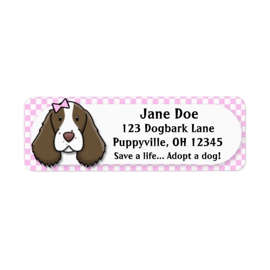 Kawaii Pink Gingham English Springer Spaniel (Vorne)