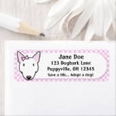 Kawaii Pink Gingham White Bull Terrier (Insitu)