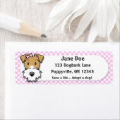 Kawaii Pink Gingham Wire Fox Terrier (Insitu)