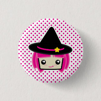 Kawaii Pink Haahaarige Witzknopf Button