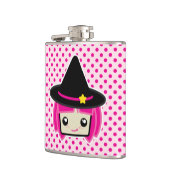 Kawaii Pink Haarblatte Hexenflasche Flachmann (Links)