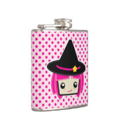 Kawaii Pink Haarblatte Hexenflasche Flachmann (Rechts)