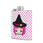 Kawaii Pink Haarblatte Hexenflasche Flachmann (Links)