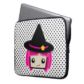 Kawaii Pink Haire Hexe Laptop Sleeve (Vorderseite Links)