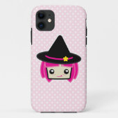 Kawaii Pink Haired Hexe iPhone Case (Rückseite)