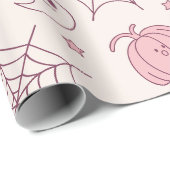 Kawaii Pink Halloween Ghosts & Pumpkin (2) Geschenkpapier (Rolleneckpunkt)