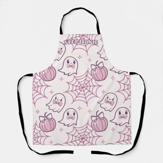 Kawaii Pink Halloween Ghosts & Pumpkin Schürze (Vorderseite)