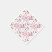 Kawaii Pink Halloween Ghosts & Pumpkin Serviette (Ecke)