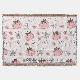 Kawaii Pink Halloween Ghosts & Pumpkins Decke