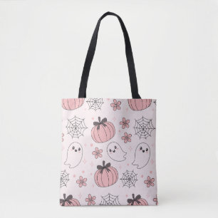 Kawaii Pink Halloween Ghosts & Pumpkins Tasche