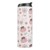 Kawaii Pink Halloween Ghosts & Pumpkins Thermosbecher (Nach links gedreht)