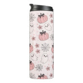 Kawaii Pink Halloween Ghosts & Pumpkins Thermosbecher (Nach rechts gedreht)