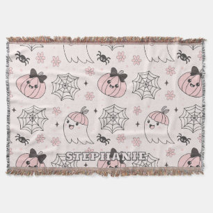 Kawaii Pink Halloween Muster mit Ghost, Pumpkin Decke