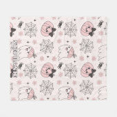 Kawaii Pink Halloween Muster mit Ghost, Pumpkin Fleecedecke (Vorderseite (Horizontal))
