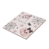 Kawaii Pink Halloween Muster mit Ghost, Pumpkin Fliese (Seite)