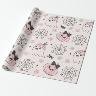 Kawaii Pink Halloween Muster mit Ghost, Pumpkin Geschenkpapier