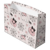 Kawaii Pink Halloween Muster mit Ghost, Pumpkin Große Geschenktüte (Rückseite Schrägansicht)