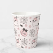 Kawaii Pink Halloween Muster mit Ghost, Pumpkin Pappbecher (Links)
