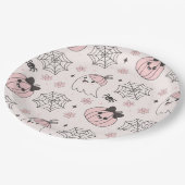 Kawaii Pink Halloween Muster mit Ghost, Pumpkin Pappteller (Schrägansicht)