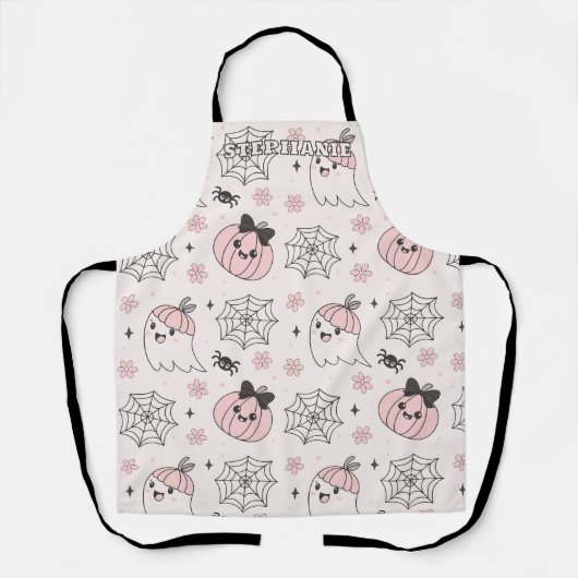 Kawaii Pink Halloween Muster mit Ghost, Pumpkin Schürze (Vorderseite)