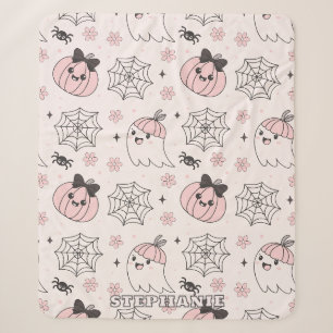 Kawaii Pink Halloween Muster mit Ghost, Pumpkin Sherpadecke