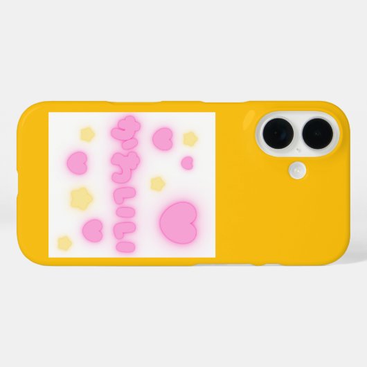 Kawaii Pink Heart iPhone 16 Case (Rückseite (Horizontal))