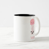 Kawaii Pink Jellyfish Zweifarbige Tasse (VorderseiteRechts)